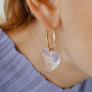 Quartz heart earrings